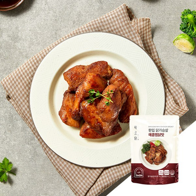 바르닭 한입 닭가슴살 매콤찜닭, 1개, 100g