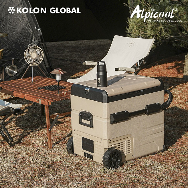 코오롱 공식판매 알피쿨 X시리즈 정품 캠핑 차량용 냉장고 블루투스 이동식 낚시 화물, 54L / X55, 샌드베이지