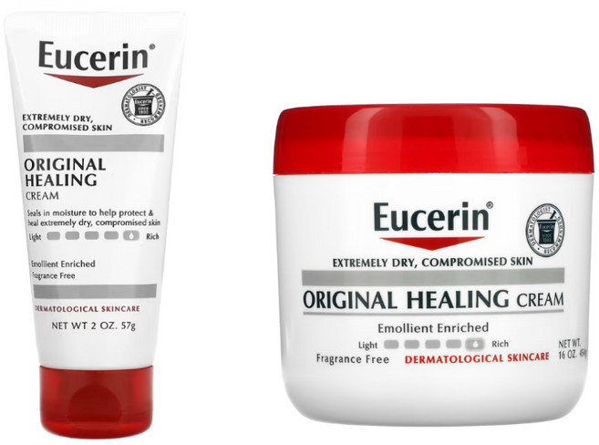 Eucerin 오리지널 힐링 극건성 민감 피부용 크림 무향, 2개, 57g