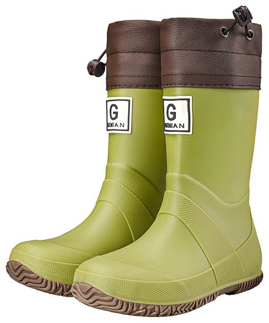 GUDETU 여성 심플 논 슬립 미디엄 레인부츠 C200