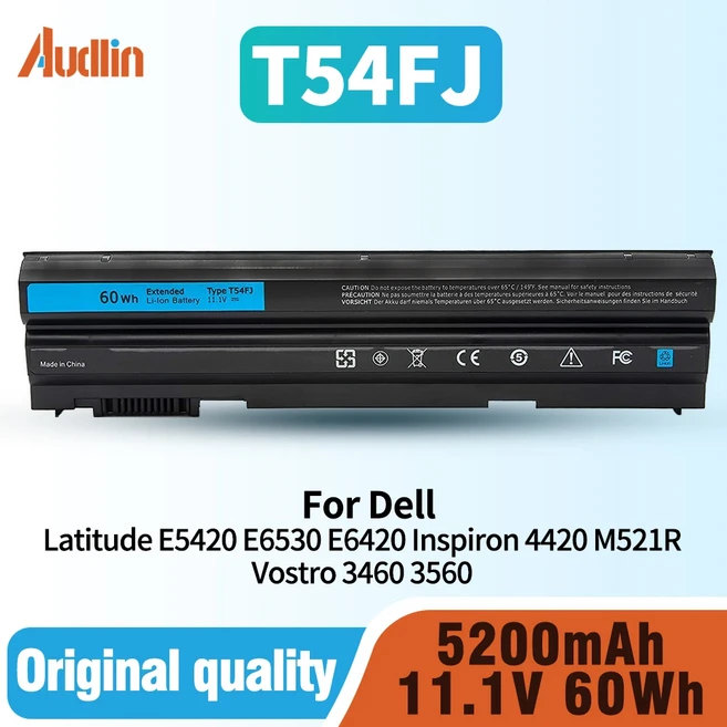 60Wh T54FJ E6420 배터리 Dell Latitude E5520 Inspiron 14R, 01 T54FJ 11.1V 60WH