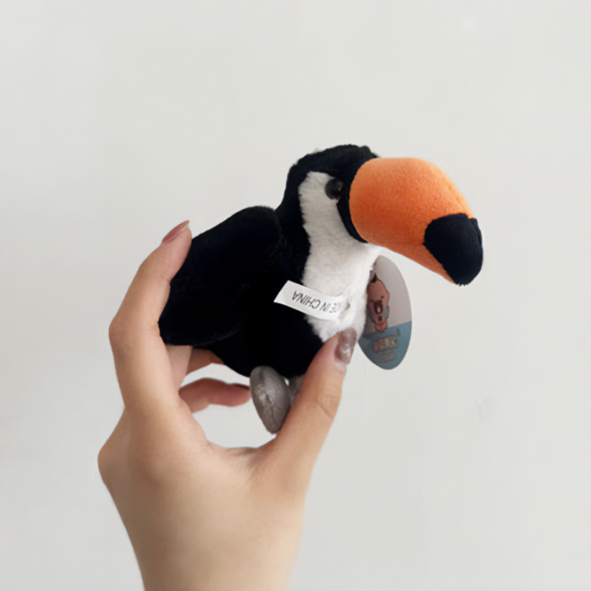 몽글몽글 새 봉제 인형 키링 3종, 1개, 투칸, 14cm