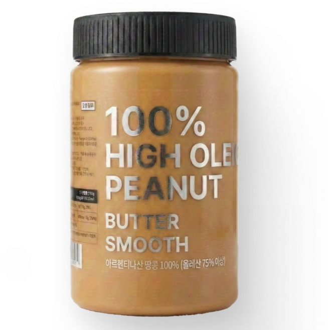 퓨어올레 땅콩버터 하이올레익 100% 무첨가 무가당 스무스 땅콩버터, 1개, 500g