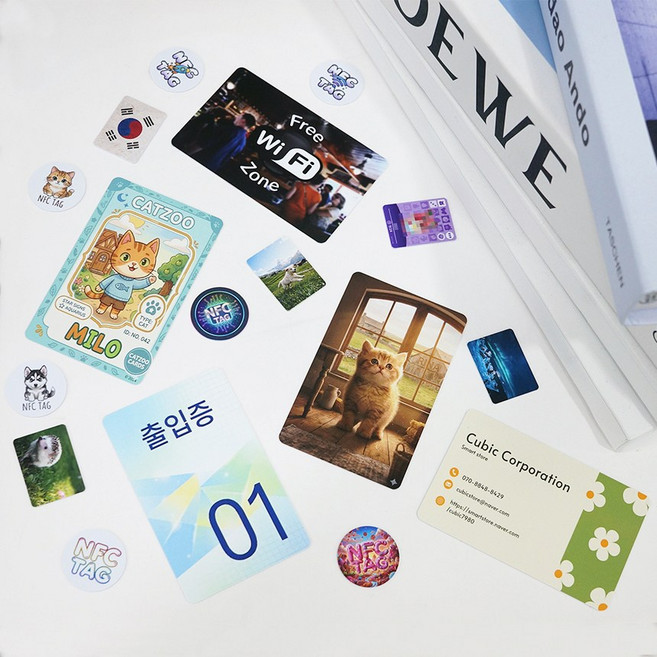 NTAG 215 NFC 215 카드 인쇄 전자명함 프린트 제작 213 216, 1개, 화이트, NTAG216 일반형_양면