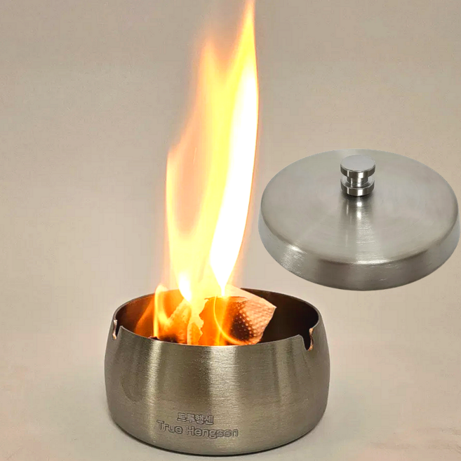 트루행센 뚜껑 스테인레스 재떨이 냄새차단, 1개, 스텐