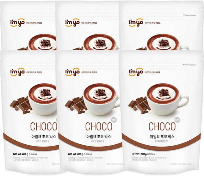 아임요 초코 믹스 파우더, 800g, 1개입, 6개