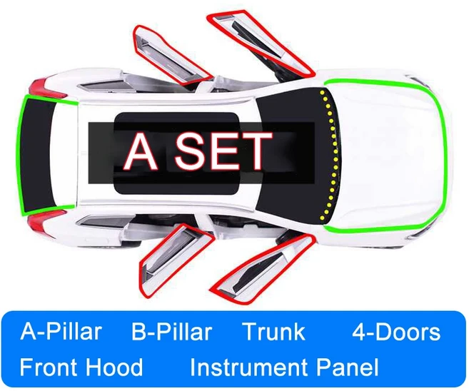 [호환] 자동차 문짝 엣지 웨더스트립 기아 K5 K7 K8 K9 K3 K4 용 도장 기둥 소음 방풍 보호 실란트, 01 For KIA K3 EV, 01 CHINA