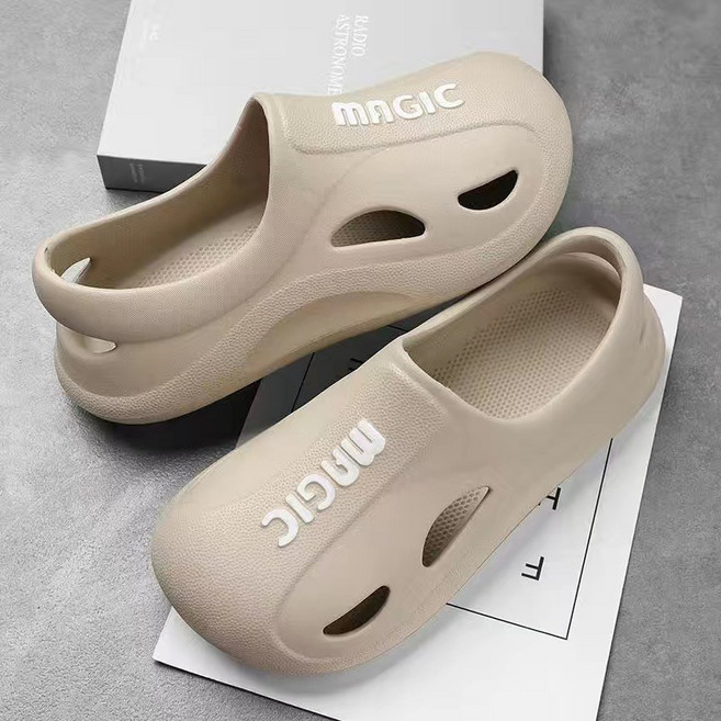 包頭涼鞋 男士厚底拖鞋 居家外穿, H308-卡其,38-39 適閤37-38腳