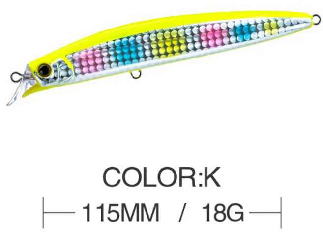 플로팅 미노우 미끼 115mm 18g 크랭크 워블러 품질 태클 후크 물고기 스윙 어 낚시 퍼치 가짜 하드, 1개, 5. K