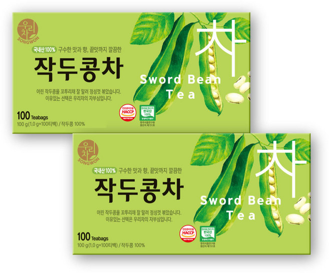 우리차 작두콩차, 1g, 100개입, 2개