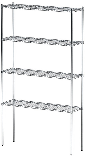 比架王 輕型波浪架 120x35x210公分 四層置物架, 電鍍, 1個