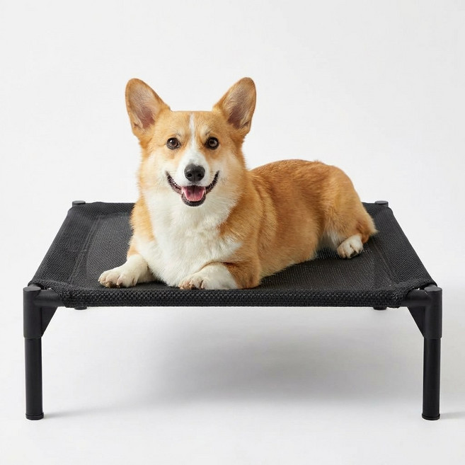 별하루하우스 강아지 고양이 쿨매트 캠핑 해먹 침대 대형견 시원한, 1개, 블랙