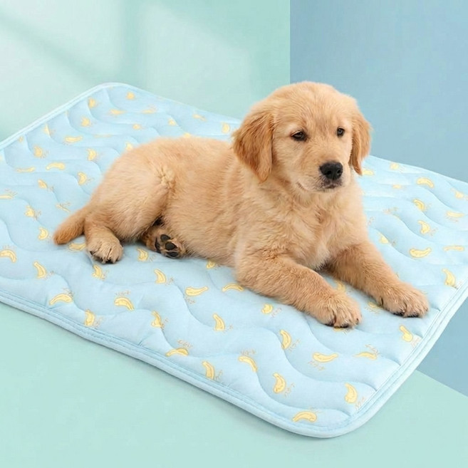 [바니오] 강아지 고양이 여름 매트 냉감 쿨매트 패드, 블루+