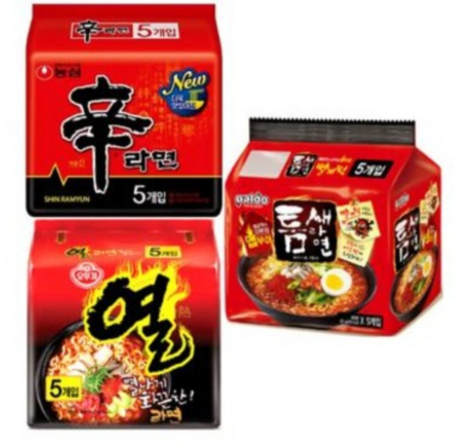 [안녕골목마켓] 열라면5개+신라면5개+틈새라면5개, 15개