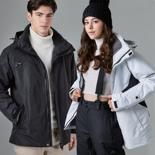 [하루비나] 푸조 남여공용 스키 보드복 후드점퍼 빅사이즈 방풍 방수 패딩자켓 상의 833