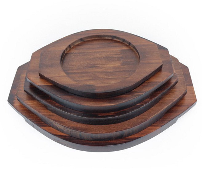 원목 나무 뚝배기 돌솥 냄비 받침 줄함박목판 B용 6size, 1개