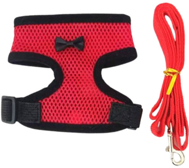 조류 산책줄 닭 하네스 리드줄, 1개, 레드