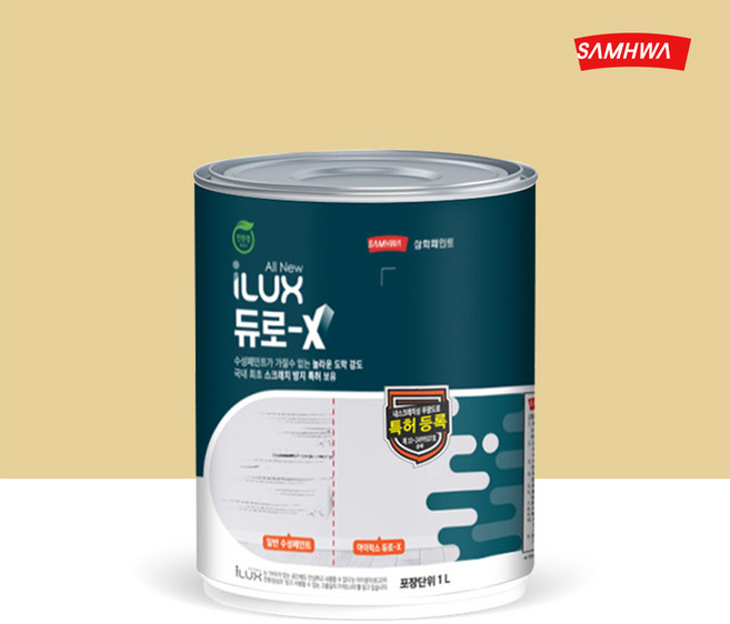 삼화페인트 아이럭스 듀로엑스 무광 오염방지 스크래치 낙서방지 벽지페인트 실내 벽면, 아이보리 캐슬(SH S 1020-Y), 1L, 1개