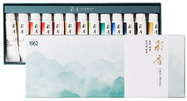 알파 뉴채향 한국화물감 13색세트 동양화물감