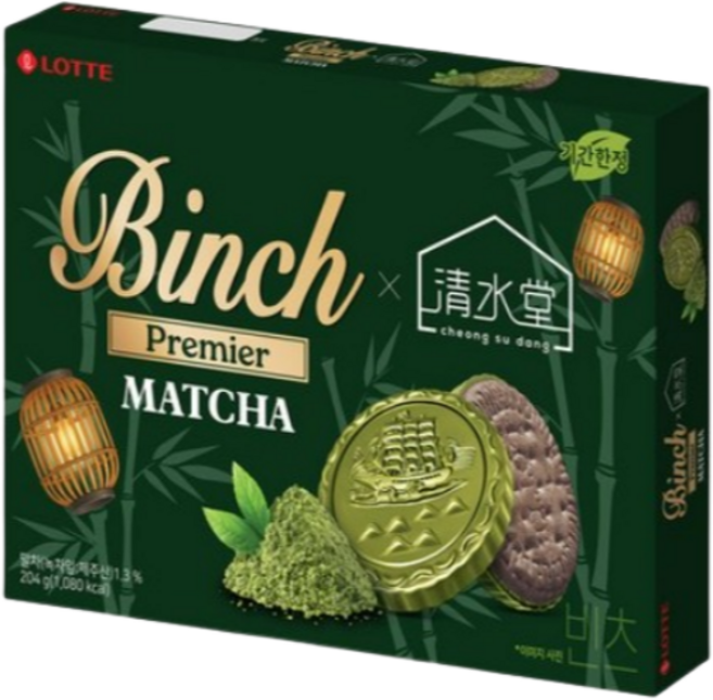 롯데웰푸드 빈츠 프리미어 말차 청수당 한정판, 204g, 6개