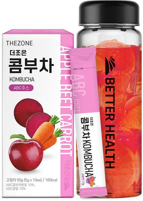 더존건강 더조은 콤부차 ABC주스 10포 1박스 + 전용보틀, 50g, 10개입