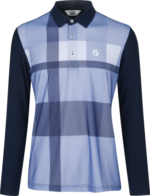 몽크로스 조르지오페리 골프 남성 체크 긴팔 카라티셔츠