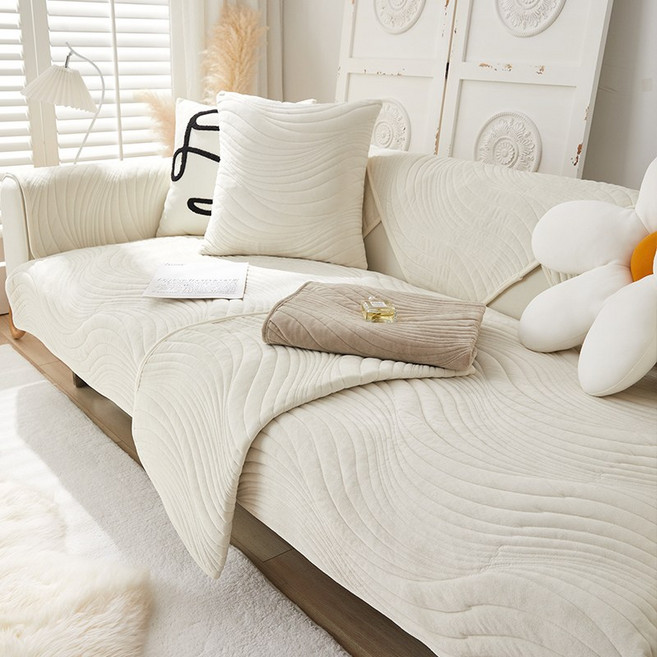 아노리빙 부드러운 웨이브 벨벳 겨울 극세사 쇼파패드