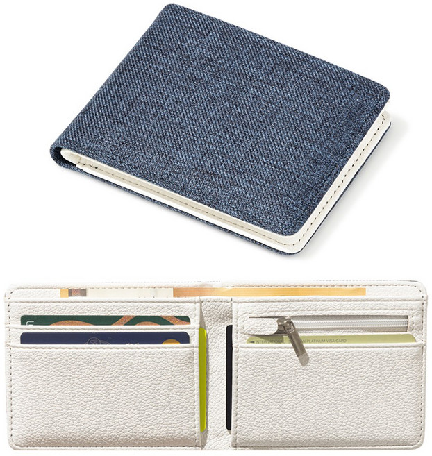 비피엘 캔버스 지갑 패브릭 남성 학생 반지갑 동전수납 지퍼포켓