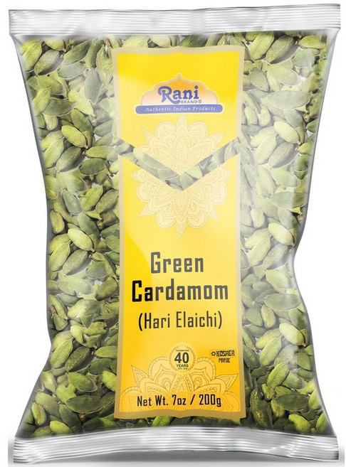 라니 그린 카다몬 부모 Rani Green Cardamom Pods Spice (Hari Elachi) 7oz (200g) ~ All Natural | Vegan | Gluten, 56g, 1개, GREEN CARDAMOM POLY