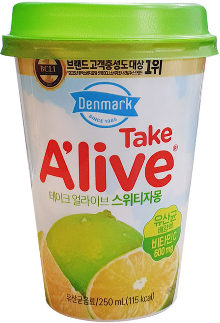 덴마크 테이크 얼라이브 스위티자몽, 250ml, 12개