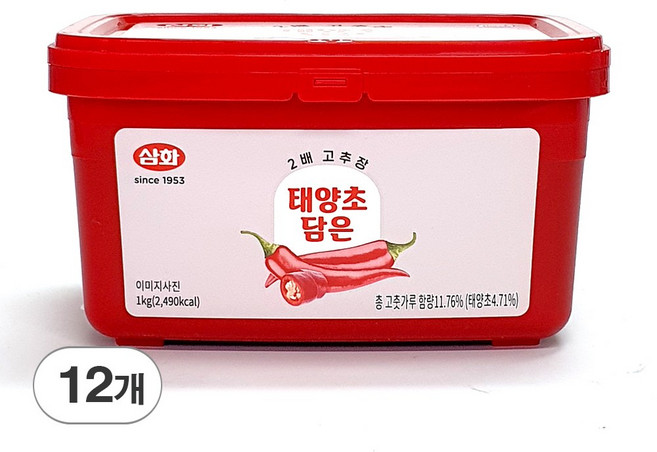 [삼화] 태양초 담은 2배 고추장, 1kg, 12개