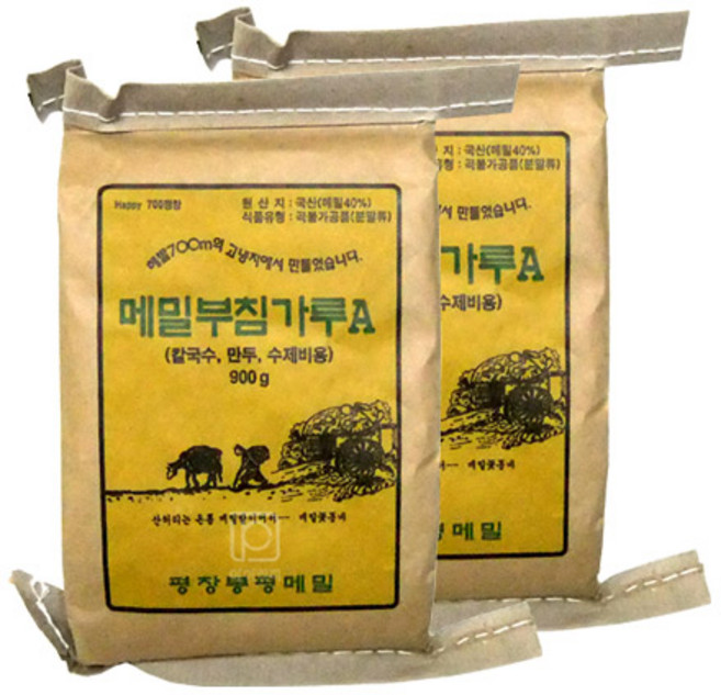 국산메밀40% 평창봉평메밀 메밀부침가루A 900g 2개
