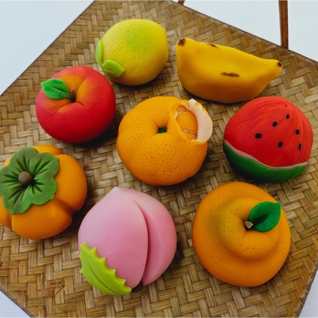 (쿠잉케이크) 과일 화과자 6구[원산지:국산] 수제화과자 명절선물 부모님 선물 백일 돌잔치, 6개, 50g