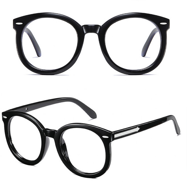 동글곡선뿔테 블루라이트차단안경 영상편집블루라이트안경 블랙