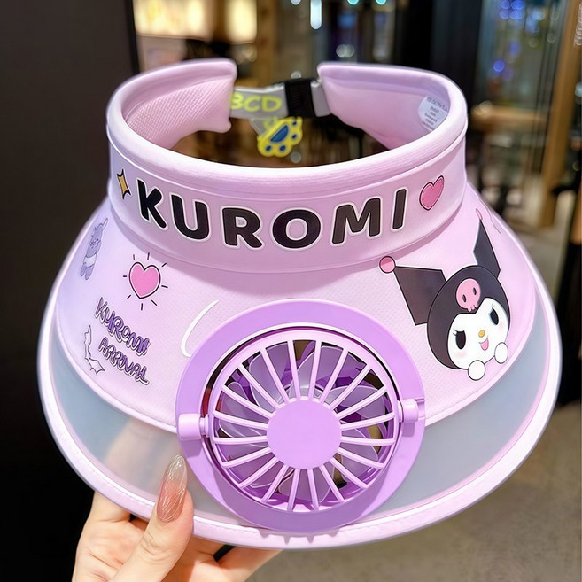 2025년 충전식 선풍기 달린 선햇 선캡 산리오 캐릭터