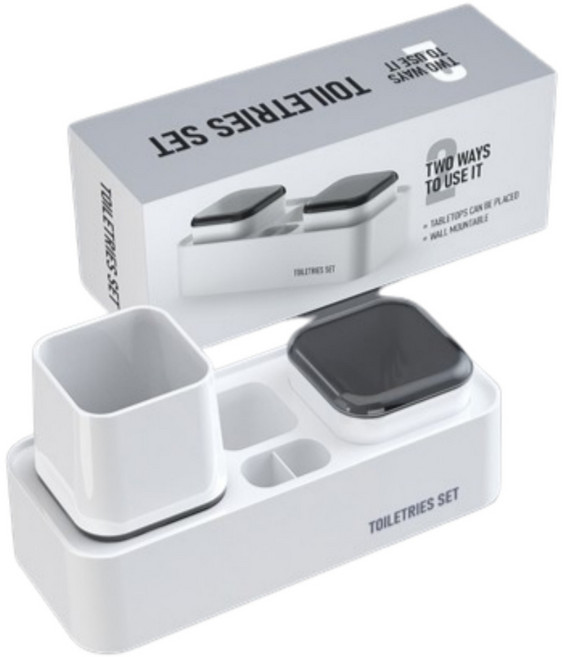 더누림 무타공 치약칫솔꽃이 칫솔걸이, 1개, 블랙