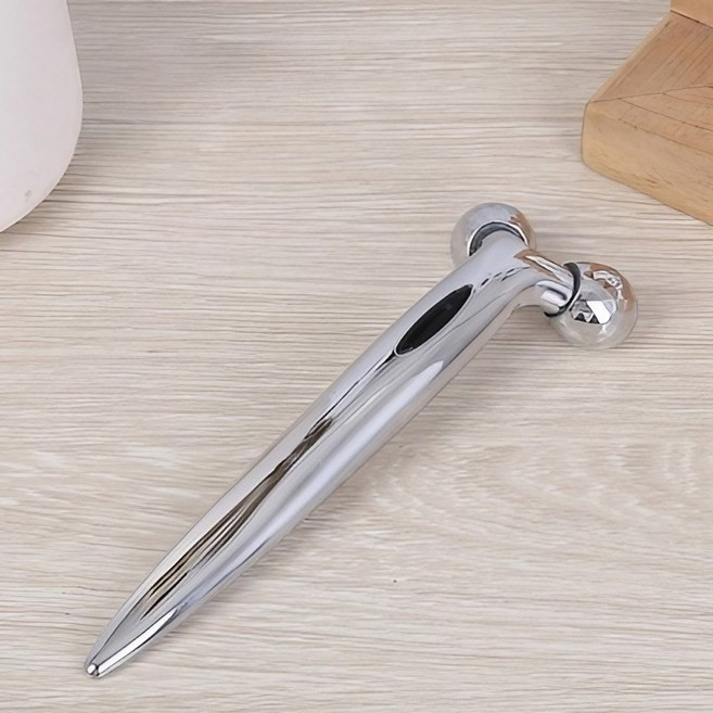 휴대용 얼굴 페이스 마사지 마사지기 롤러, 1개, 실버