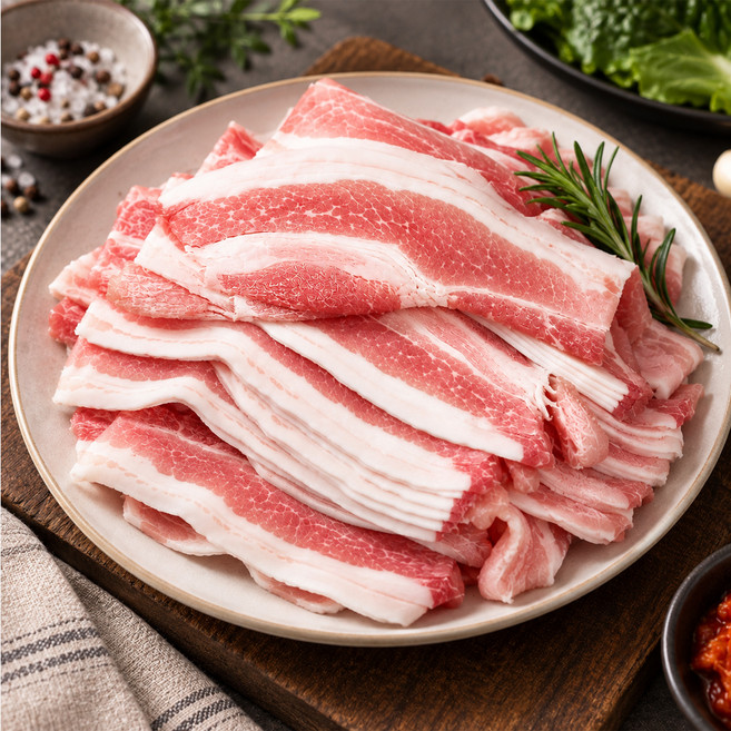 국내산 한돈 암돼지 돼지고기 대패삼겹살 냉동 구이용, 1개, 1kg