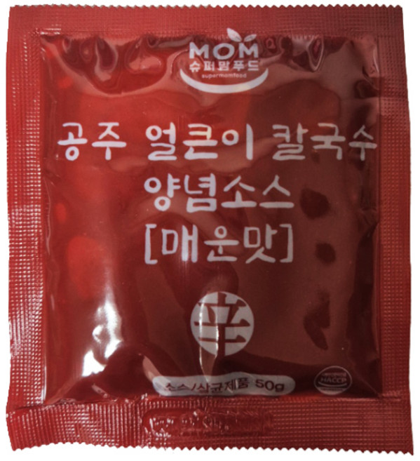 [슈퍼맘푸드] 공주 얼큰이 칼국수 양념소스 매운맛, 5개, 50g