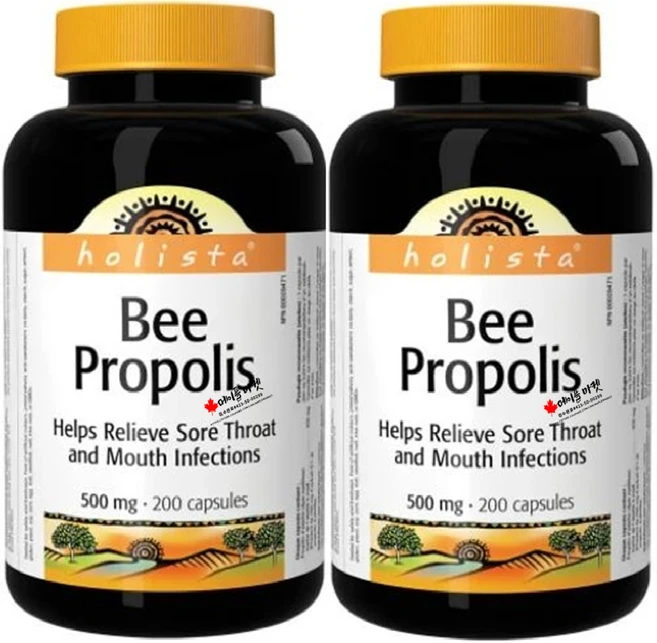 홀리스타 캐나다 Holista Canada 비프로폴리스 500mg 200정-2병(면역력을 높이세요~ 캐나다 내수용), 2개, 200정 - 쿠팡