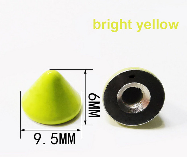 금속 불릿 콘 스파이크 펑크 스크루백 스터드 가방 가죽 공예 전화 케이스 DIY 장식 액세서리 10 개 이상 색상, brightyellow 9.5x6mm, 1개