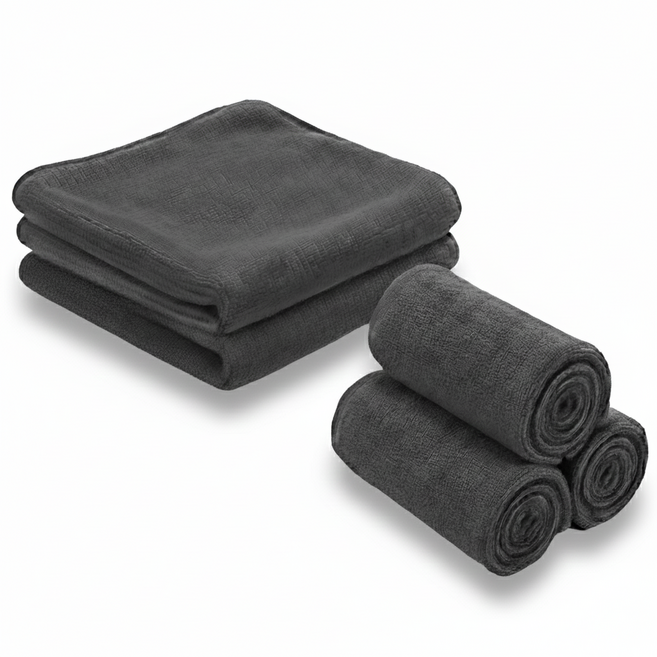 하이크린 고급 양면 극세사 청소용 걸레 40x40cm 손걸레, 그레이, 5개