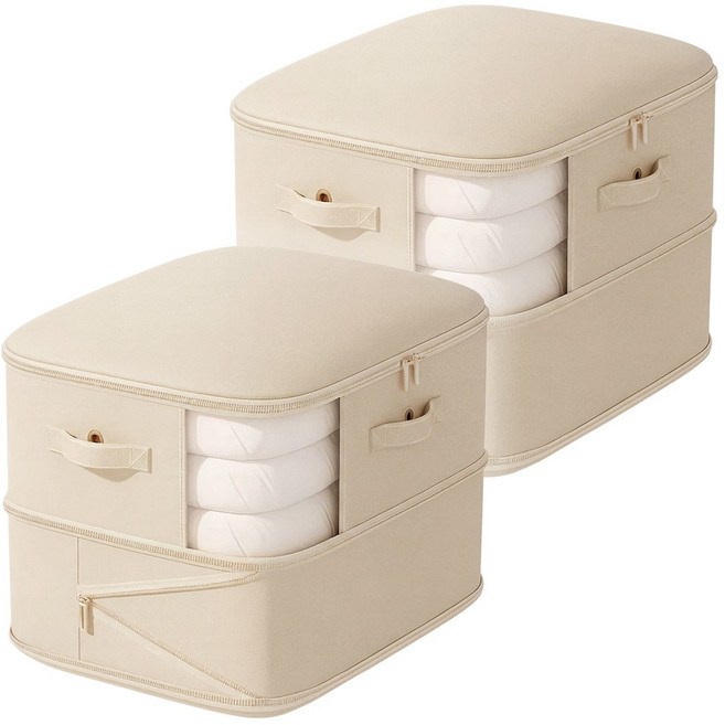 투데이리빙 2개 세트 프리미엄 초대형 이불 압축 파우치 패딩 정리 보관 롤 수납 특대형 주머니 대형 정리함 보관함 가방, 1세트, 2개입