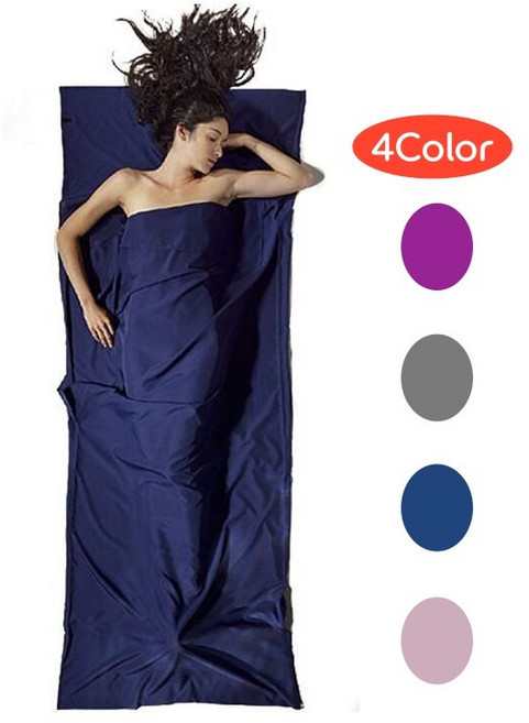 여행숙소 위생용 슬림형 실내용 침낭 수면시트, 네이비, 1개