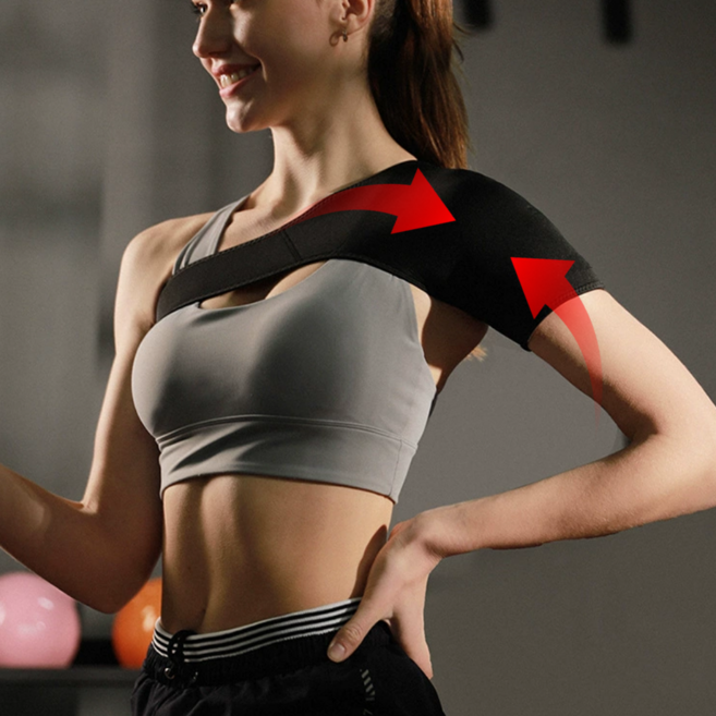 나오픽 회전근개 압박 어깨보호대, 블랙, 1개