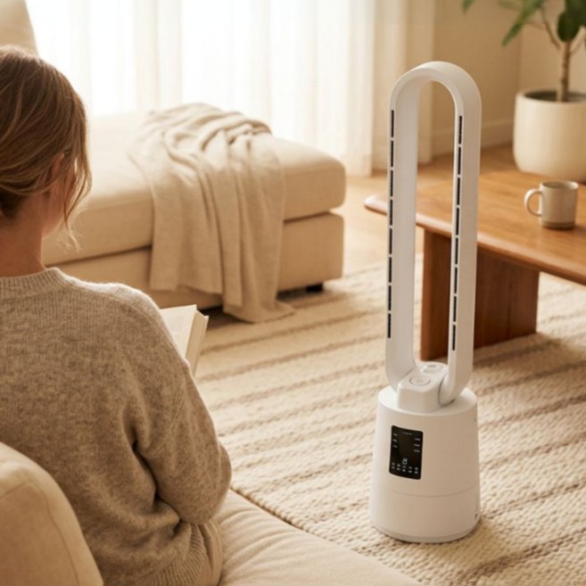 BLDC 날개없는 선풍기 타워형 리모컨, ETTE BLDC 선풍기