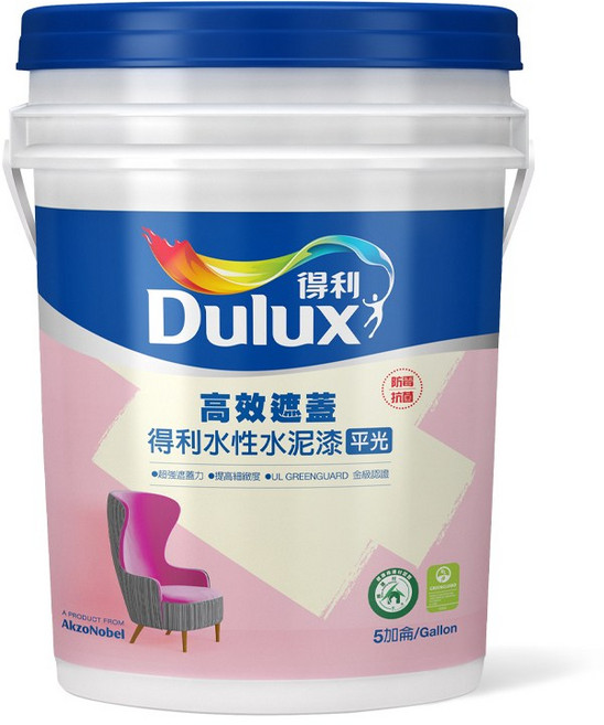 Dulux 得利 A935 高效遮蓋水性水泥漆 平光, 1501白色, 1個, 18.9L