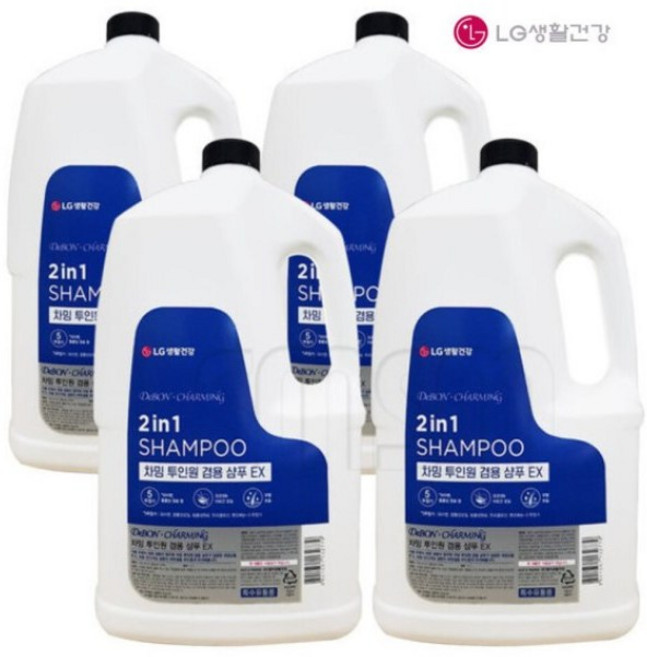 대용량 차밍 투인원 샴푸 4.2Kg 4개 샴푸린스겸용 업소용 리필, 4.2L