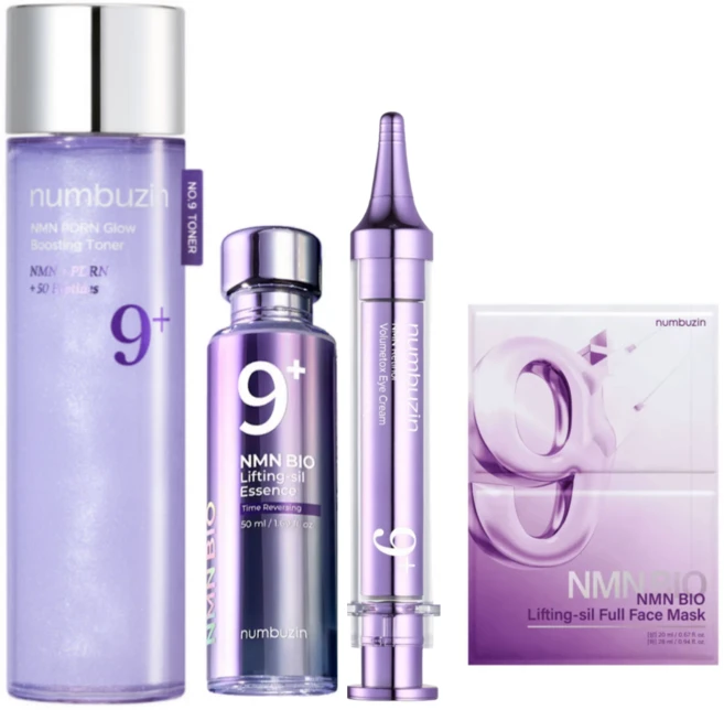 넘버즈인 9번 NMN BIO 리프팅 4종 세트(토너+에센스+아이크림+마스크팩), 1개 - 쿠팡