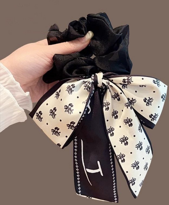 緞帶蝴蝶結 碎花雪紡 3入組